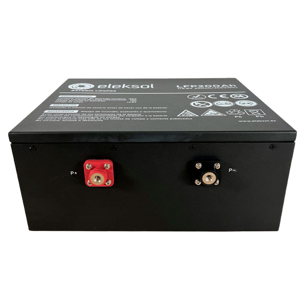 Batería de Litio LiFePO4 Bajo Asiento Eleksol 12,8V 200Ah Bluetooth y BMS V2