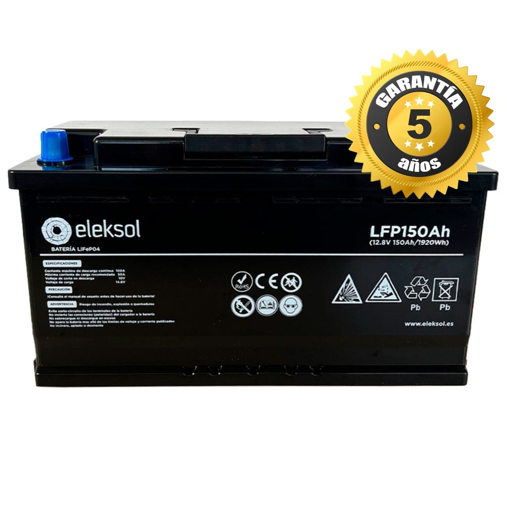 Batería de Litio LiFePO4 Eleksol 12,8V 150Ah Bluetooth y BMS V2