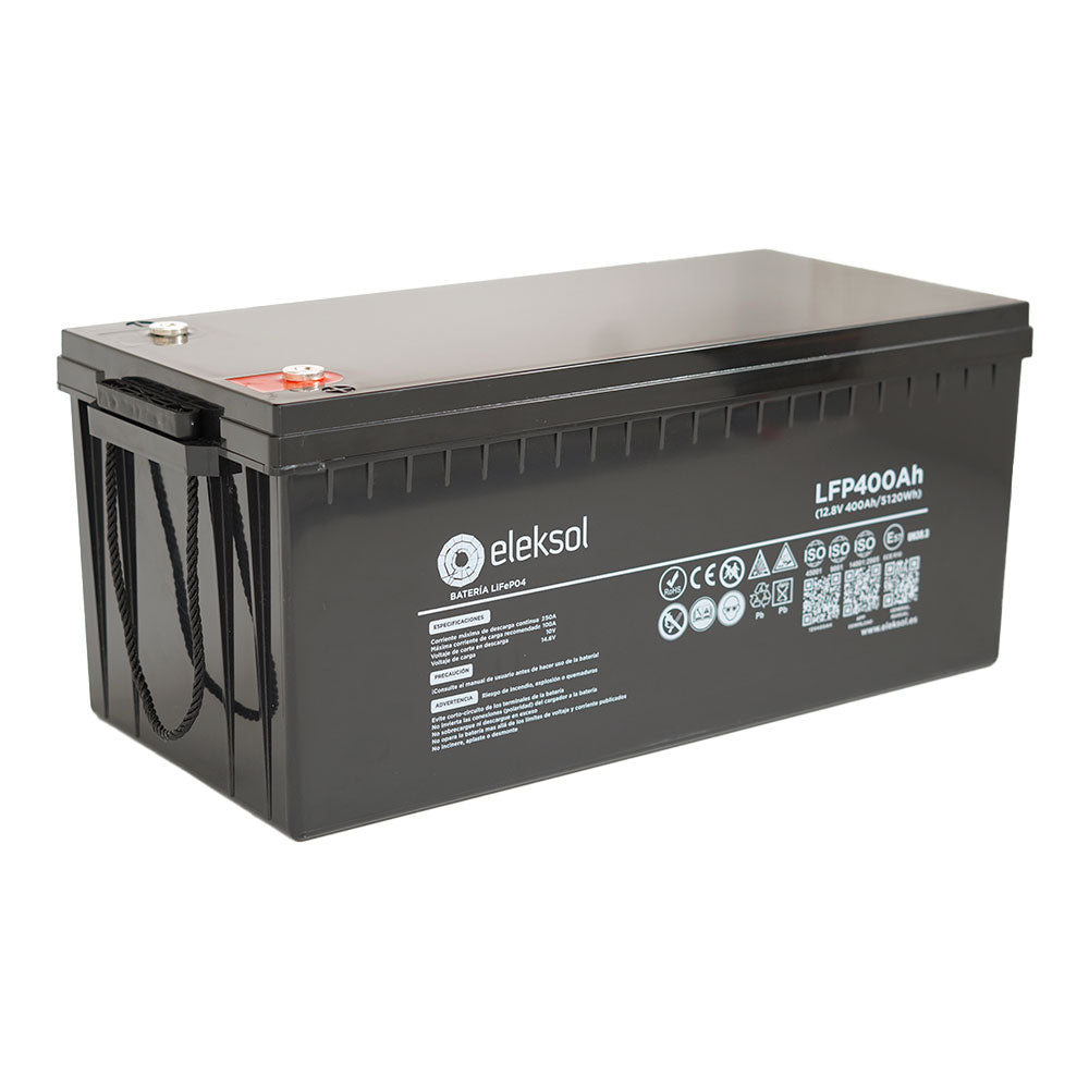 Batería de Litio LiFePO4 Eleksol 12,8V 400Ah Bluetooth y BMS V2