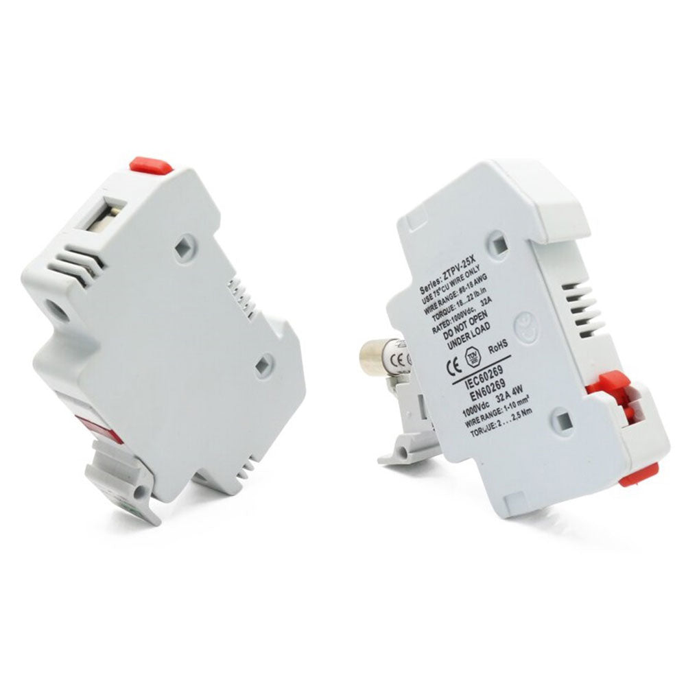 Portafusible Cilíndrico Módulo Solar 10x38 32A 1000V DC