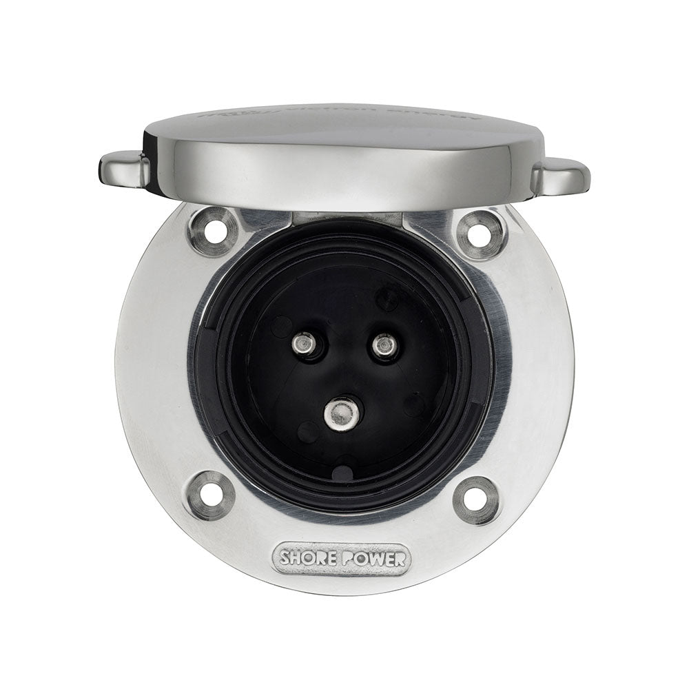 Entrada Toma Externa Con Tapa Inox 32A/250Vac (2p/3w)